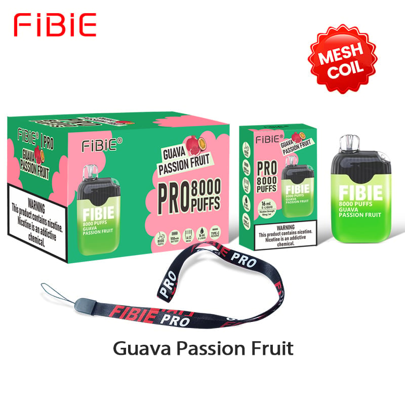 Guave-Passionsfrucht-FIBIE 8000 Züge Einweg-E-Zigarette (8000 Züge) 