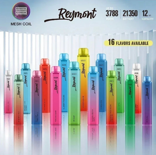 BOX OF 10 PC- Reymont Disposable Vape Pod Pen - 3788 Puffs 2ml 20mg ON SALE-1400mAh Battery. Multiple Nicotine 12 Flavors