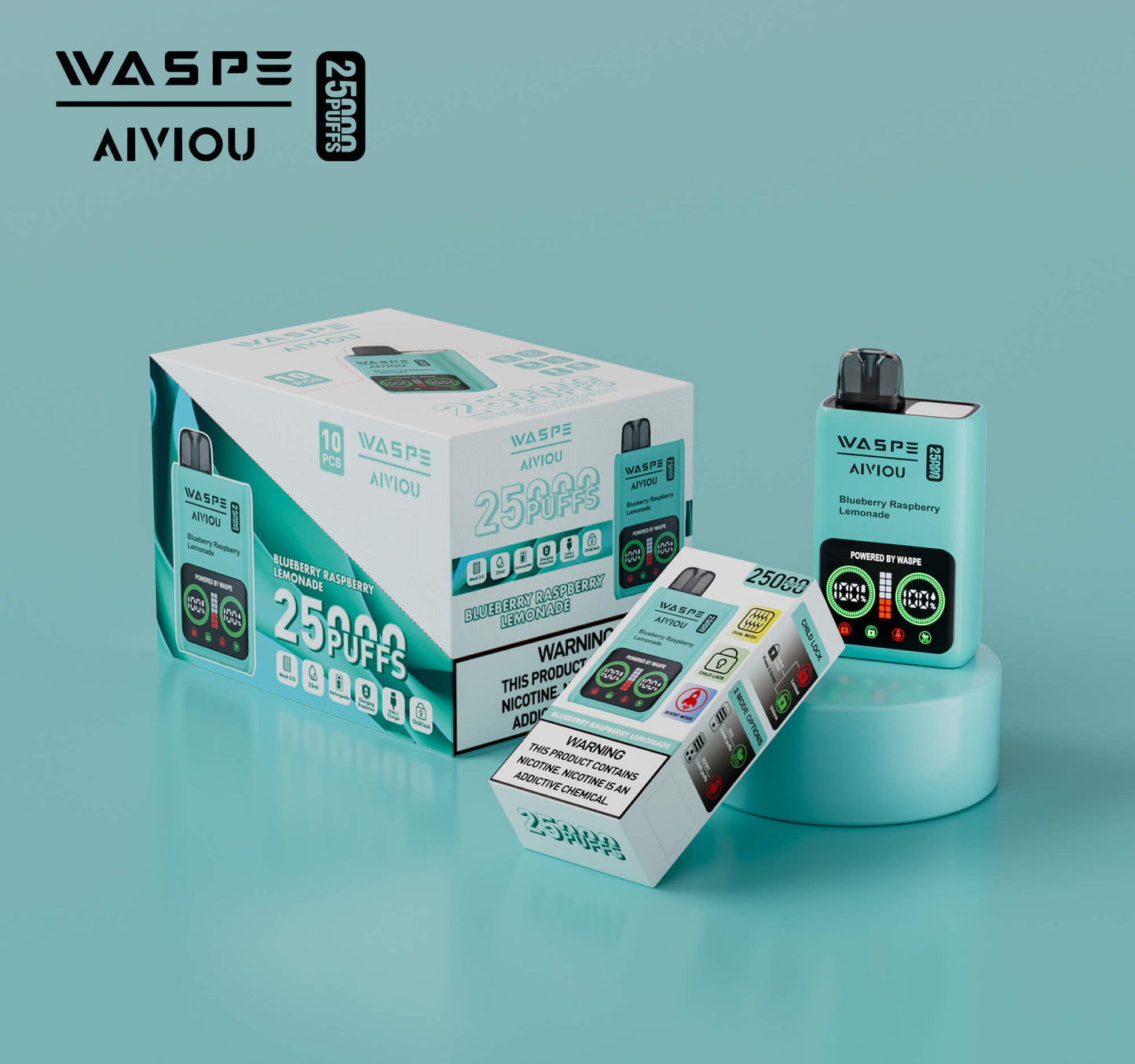 WASPE 25000 Puffs Disposable Vape Wholesale,	650 mAh ,25ML 10Flavors