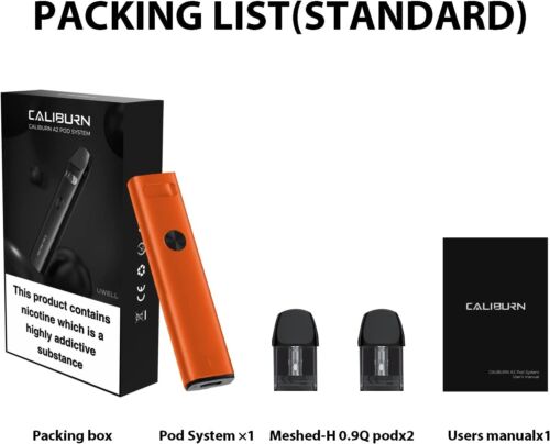 Uwell Caliburn A2 Pod Kit 2 ml, 1 x A2 Pod-Coil, inklusive 520 mAh Akku, TPD UK