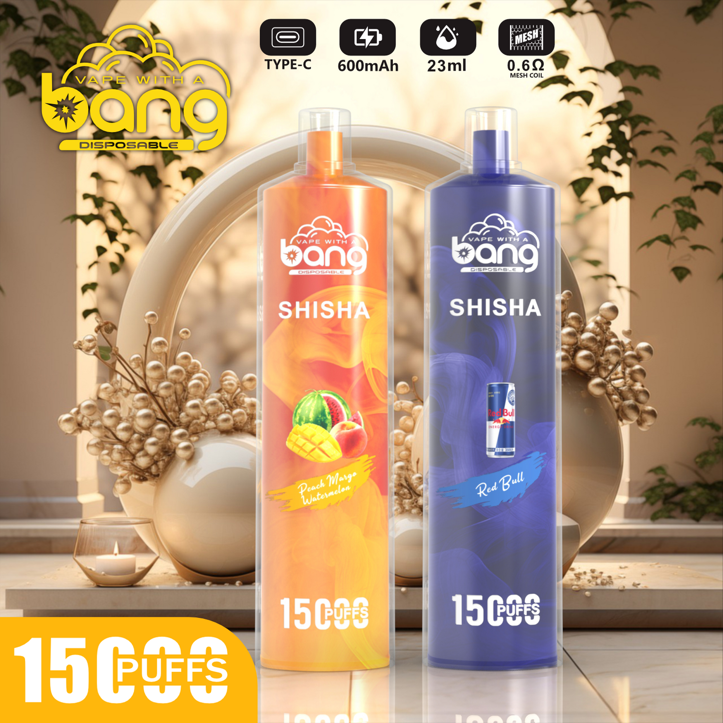 Bang King 15000 Puffs Vape 15K Disposable Vape Pen E Cigarette Prefilled 30ml 850mAh 18 Flavors