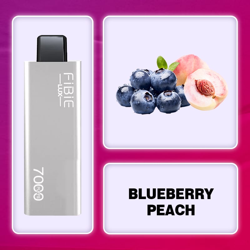 BLAUBEER-PFIRSICH - FIBIE 7000 Züge Einweg-E-Zigarette (7000 ZÜGE) 