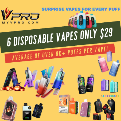 Überraschungs-Vape-Box – 3 Ebenen | 6 Einweg-E-Zigaretten | Bis zu 30.000+ Züge