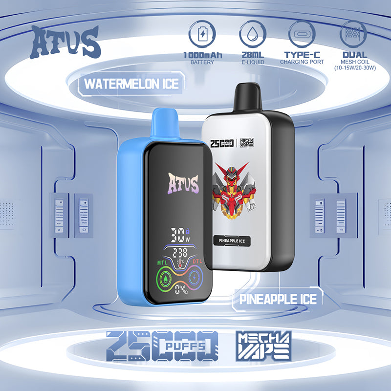 ATVS Mecha 25000 Puffs Disposable Vape Wholesale-1000mAh. 20ml E-liquid.Multiple Nicotine 14 Flavors