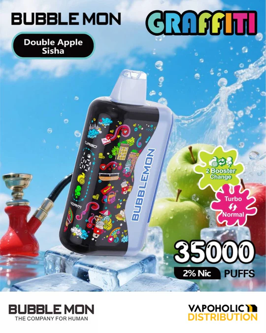 BUBBLEMON GRAFFITI 35000 PUFFS 2% Nicotine 28ML 🍓🍈12 FRUIT FLAVOR  🥝🍉