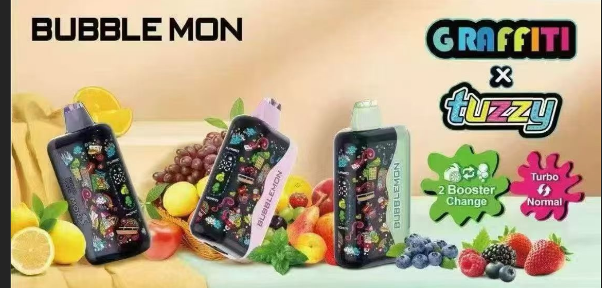 BUBBLEMON GRAFFITI 35000 PUFFS 2% Nicotine 28ML 🍓🍈12 FRUIT FLAVOR  🥝🍉