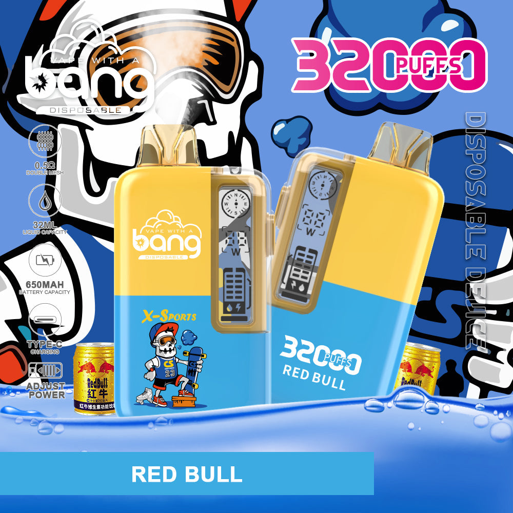 Bang 32000 Puffs Disposable Vape – 650mAh Battery, 32ml E-liquid, Multiple Nicotine Strength Options  12 Flavors