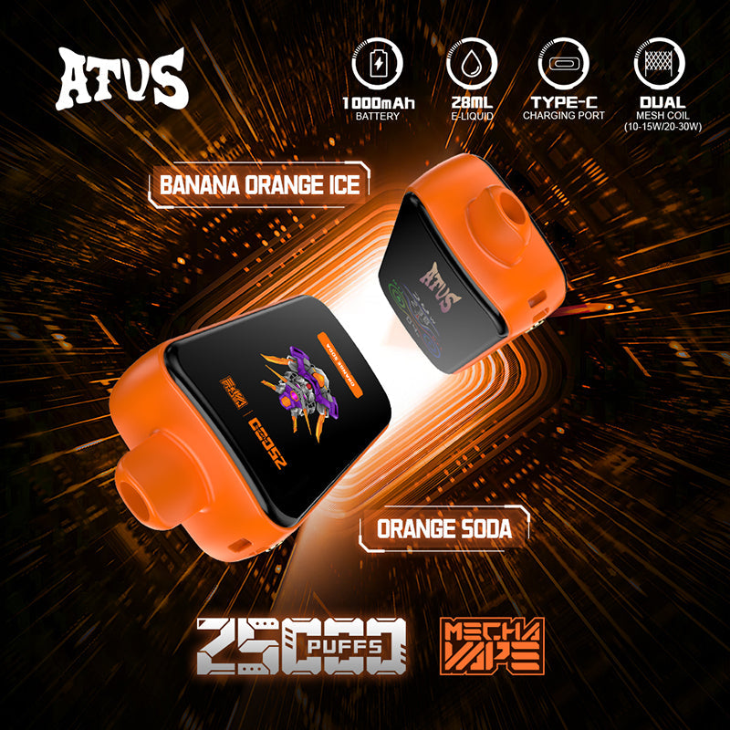 ATVS Mecha 25000 Puffs Disposable Vape Wholesale-1000mAh. 20ml E-liquid.Multiple Nicotine 14 Flavors