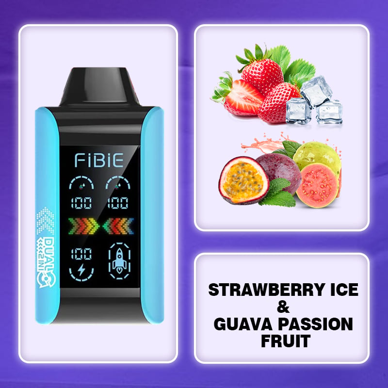 Erdbeer-Eis &amp; Guave-Passionsfrucht - FIBIE 15000 Einweg-E-Zigarette mit zwei Geschmacksrichtungen 