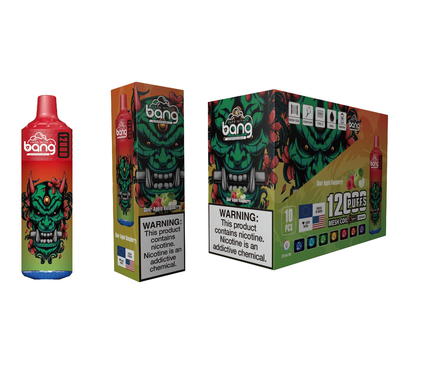 Bang King 12000 Puffs Disposable 650mAh  20ml Vape E Cigarettes Puff 12k Prefilled Pod- 650mAh  20ml Vape 12 Flavors