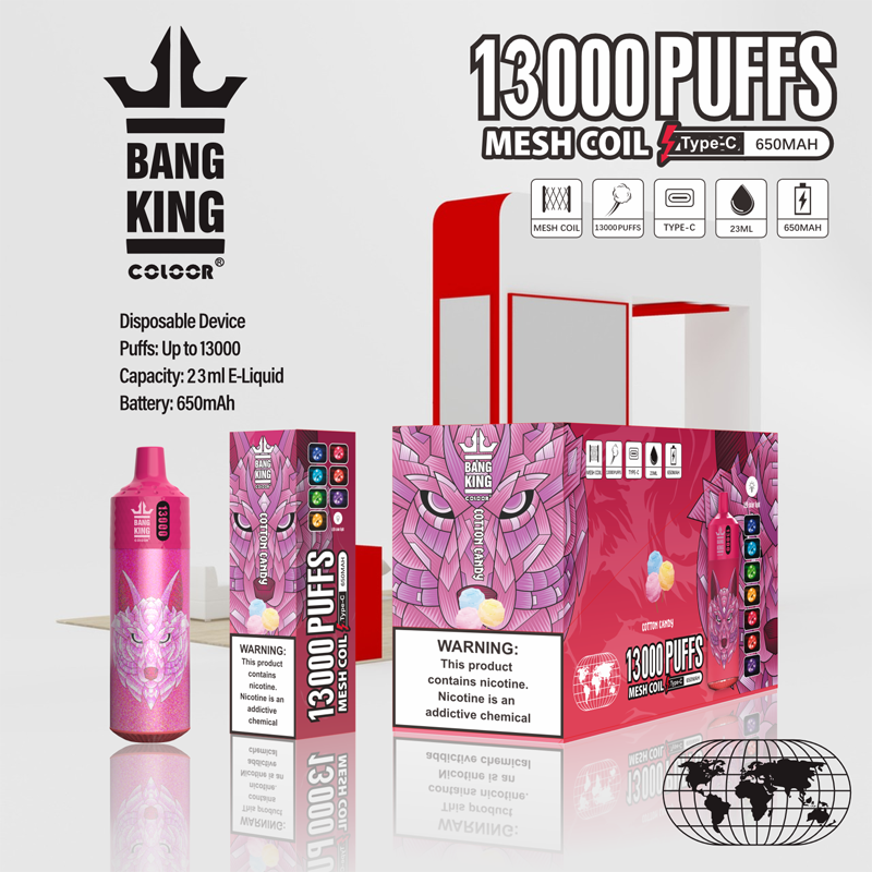 BANG KING 13000 Puffs Disposable Vape Wholesale-650mAh Battery. 23ml E-liquid. Multiple Nicotine 16 Flavors