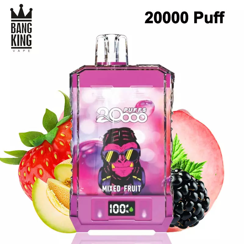 Bang King Vape 20000 Puffs 20k Digital Electronic Cigarette 0% 2% 5%-650mAh Battery. 25ml E-liquid. Multiple Nicotine 12 Flavors