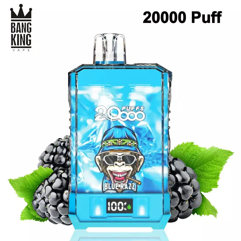 Bang King Vape 20000 Puffs 20k Digital Electronic Cigarette 0% 2% 5%-650mAh Battery. 25ml E-liquid. Multiple Nicotine 12 Flavors