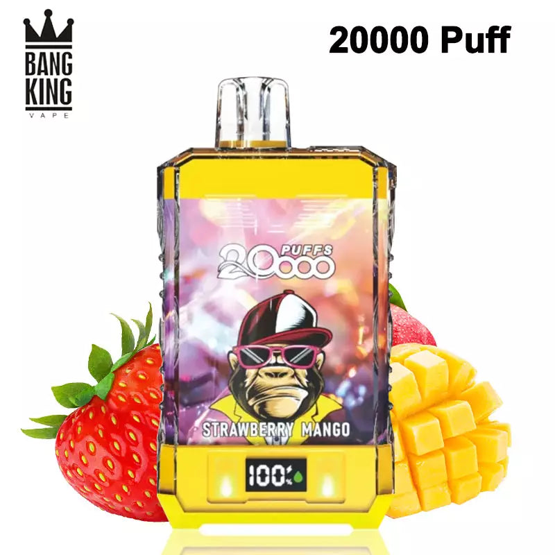 Bang King Vape 20000 Puffs 20k Digital Electronic Cigarette 0% 2% 5%-650mAh Battery. 25ml E-liquid. Multiple Nicotine 12 Flavors