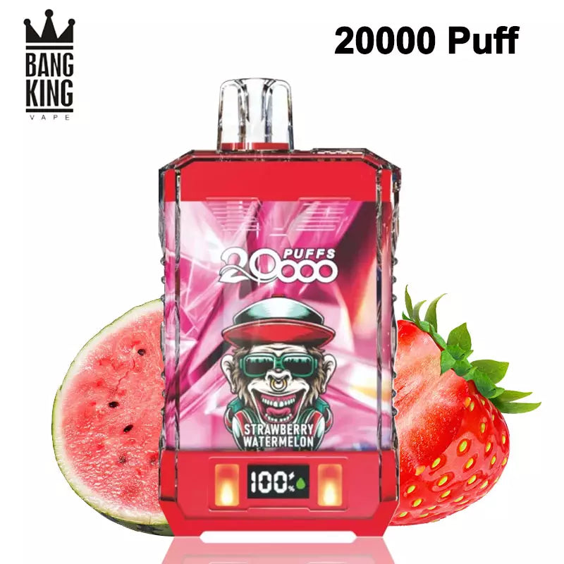Bang King Vape 20000 Puffs 20k Digital Electronic Cigarette 0% 2% 5%-650mAh Battery. 25ml E-liquid. Multiple Nicotine 12 Flavors