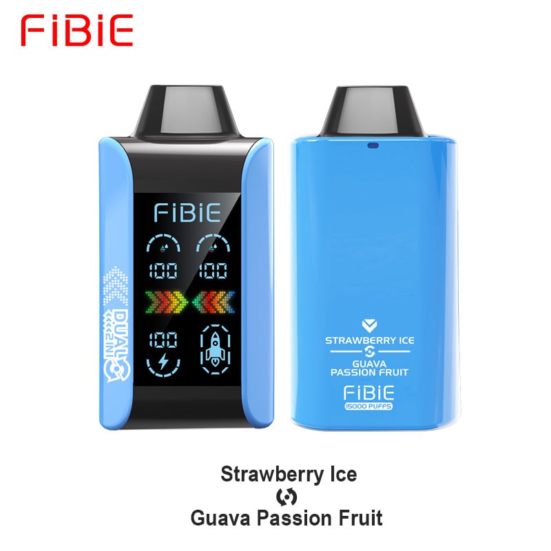 Erdbeer-Eis &amp; Guave-Passionsfrucht - FIBIE 15000 Einweg-E-Zigarette mit zwei Geschmacksrichtungen (15000 Züge) 