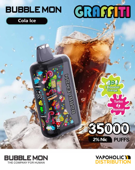 BUBBLEMON GRAFFITI 35000 PUFFS 2% Nicotine 28ML 🍓🍈12 FRUIT FLAVOR  🥝🍉