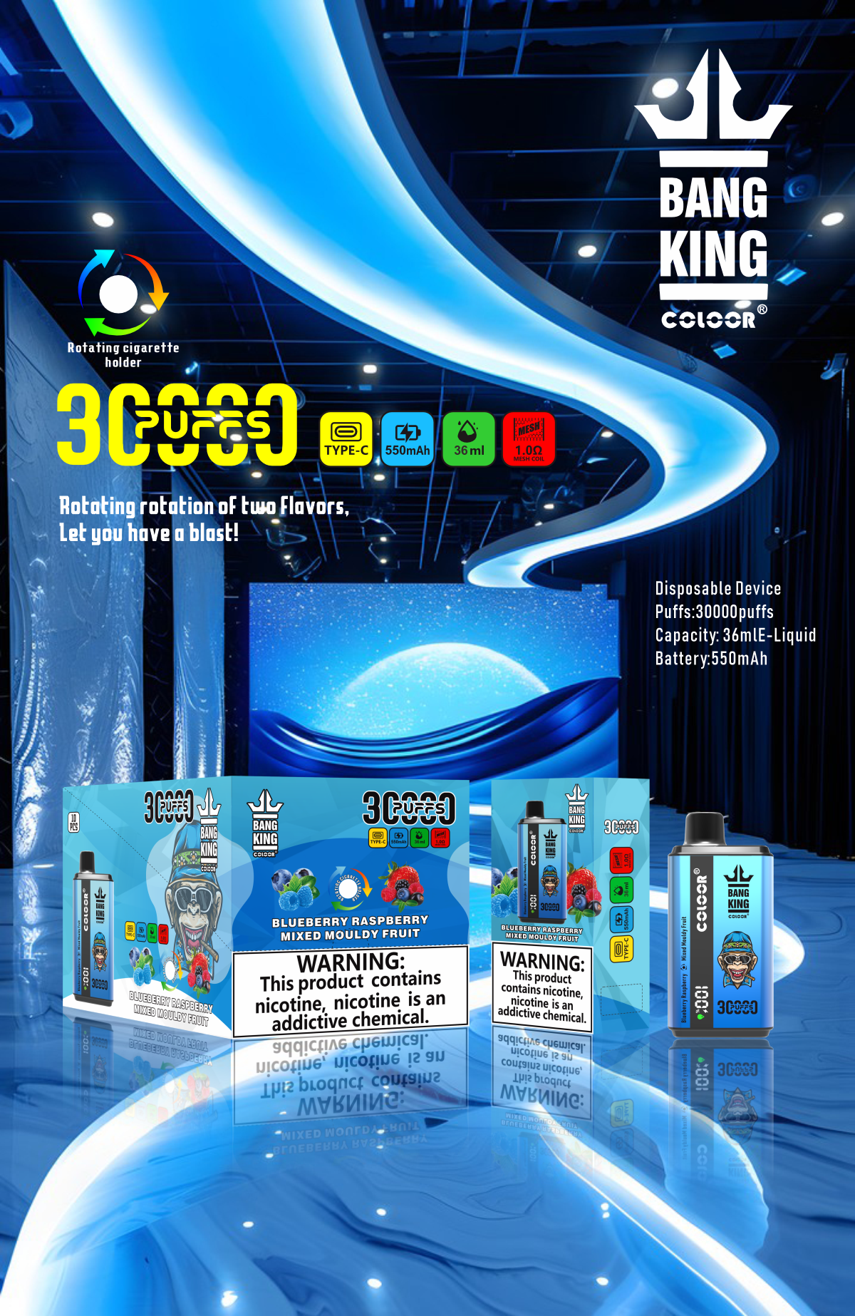 Bang King 30000 Puffs Disposable Vape  12 Flavors