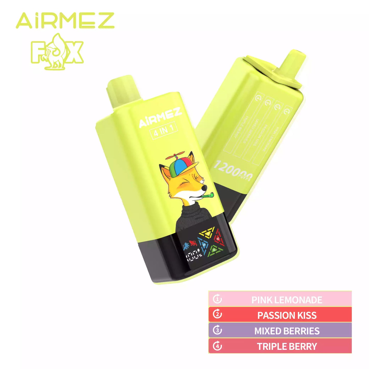 AIRMEZ FOX 120000 Puffs 4-IN-1 Tastes Disposable Vapes Wholesale