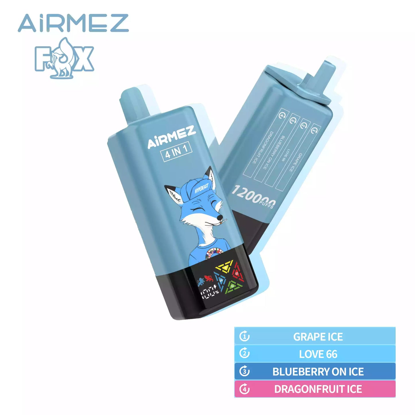 AIRMEZ FOX 120000 Puffs 4-IN-1 Tastes Disposable Vapes Wholesale