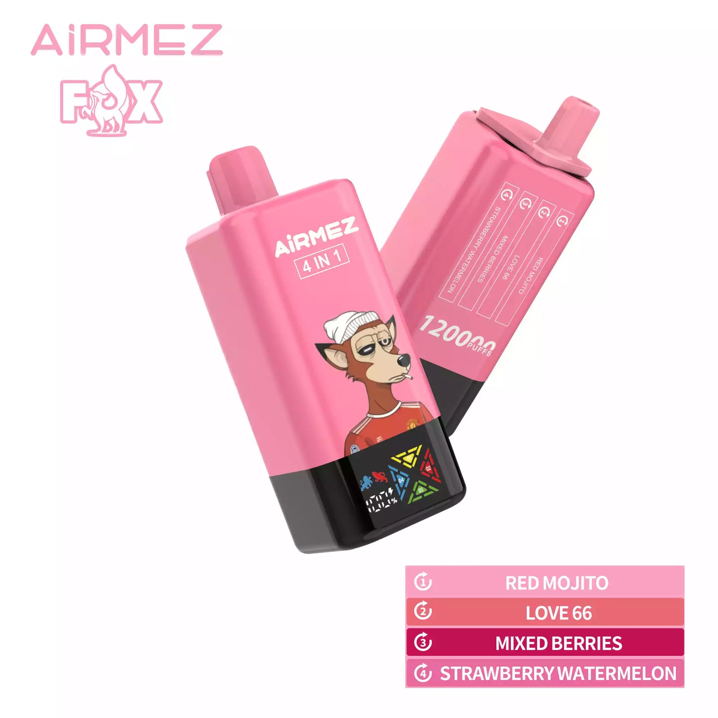 AIRMEZ FOX 120000 Puffs 4-IN-1 Tastes Disposable Vapes Wholesale
