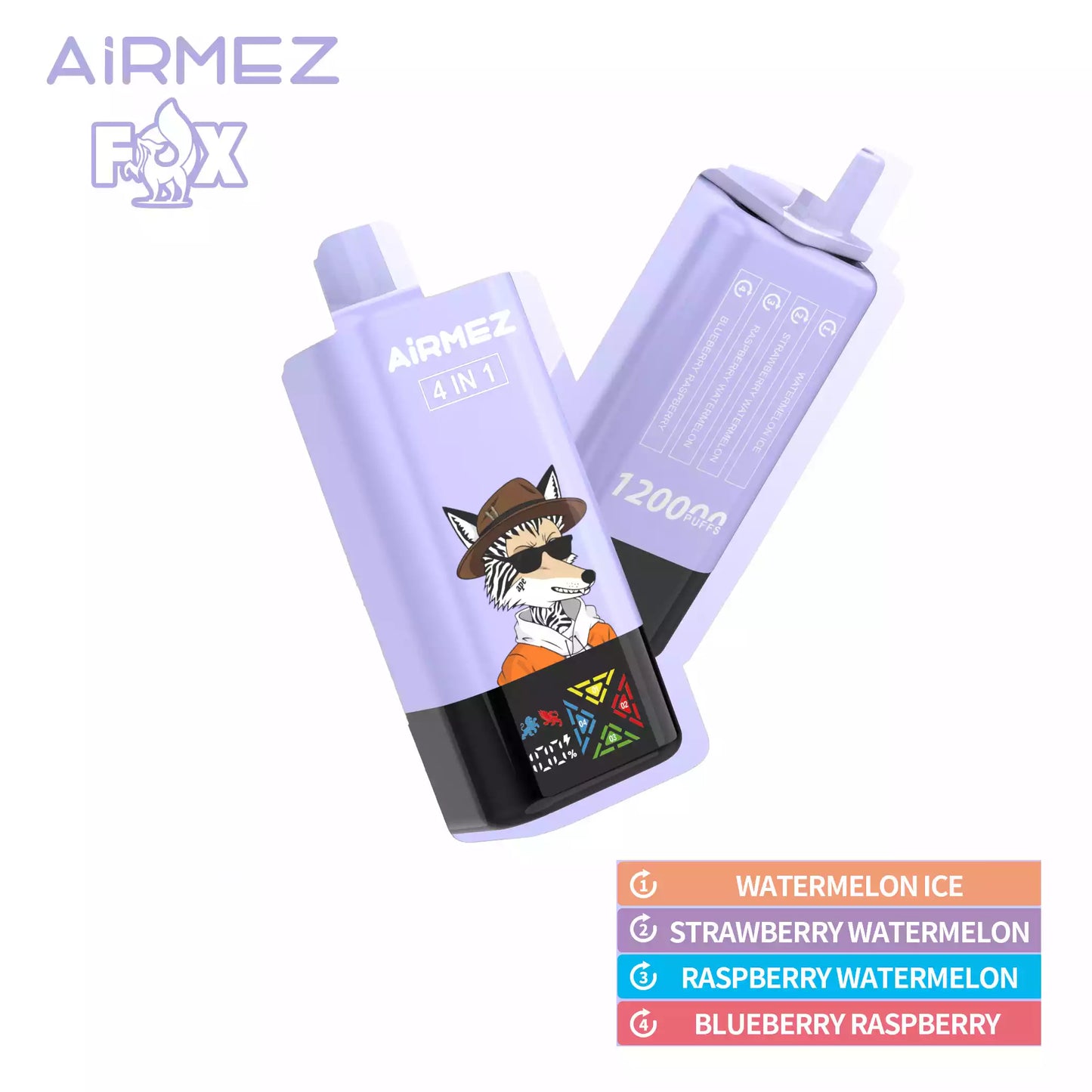AIRMEZ FOX 120000 Puffs 4-IN-1 Tastes Disposable Vapes Wholesale