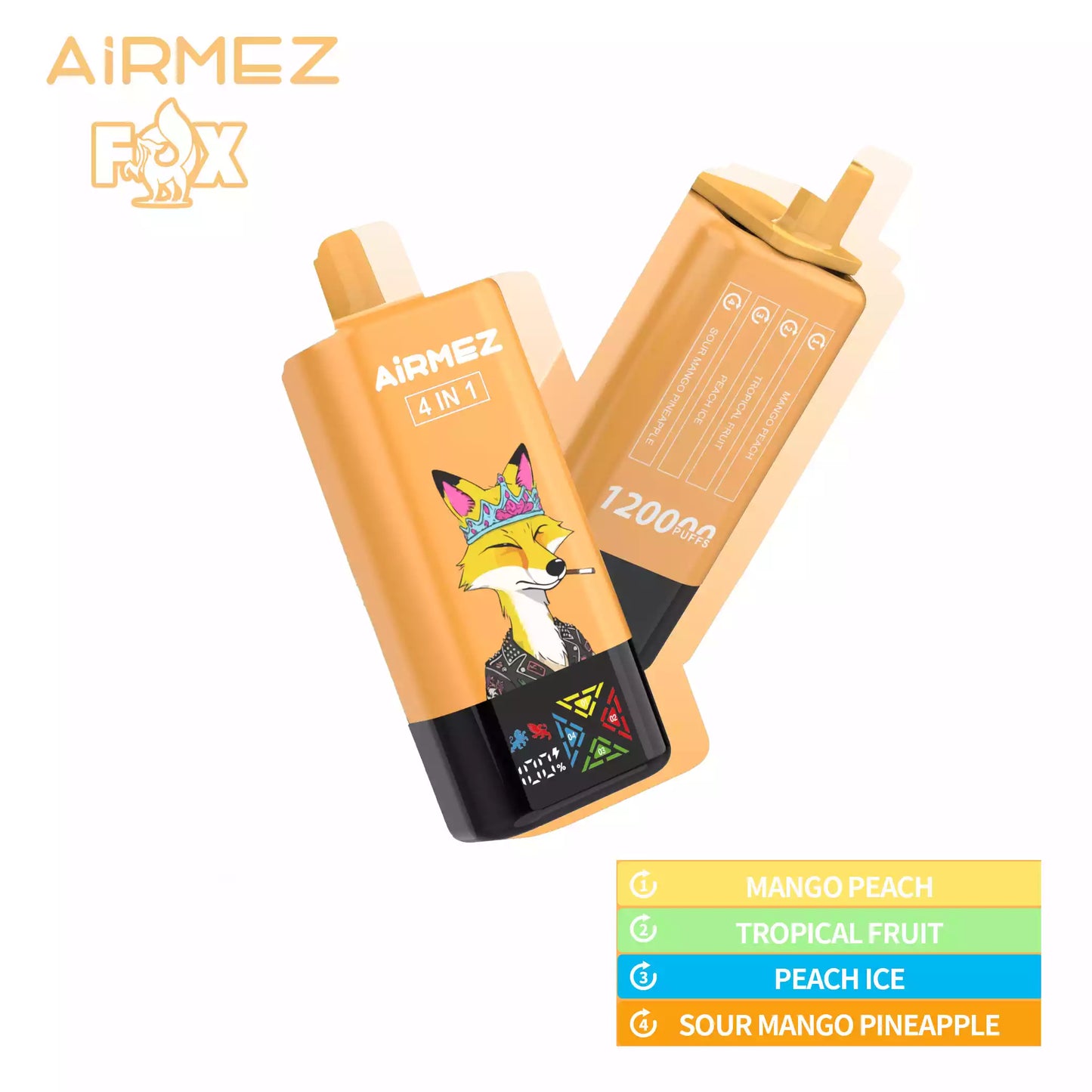 AIRMEZ FOX 120000 Puffs 4-IN-1 Tastes Disposable Vapes Wholesale
