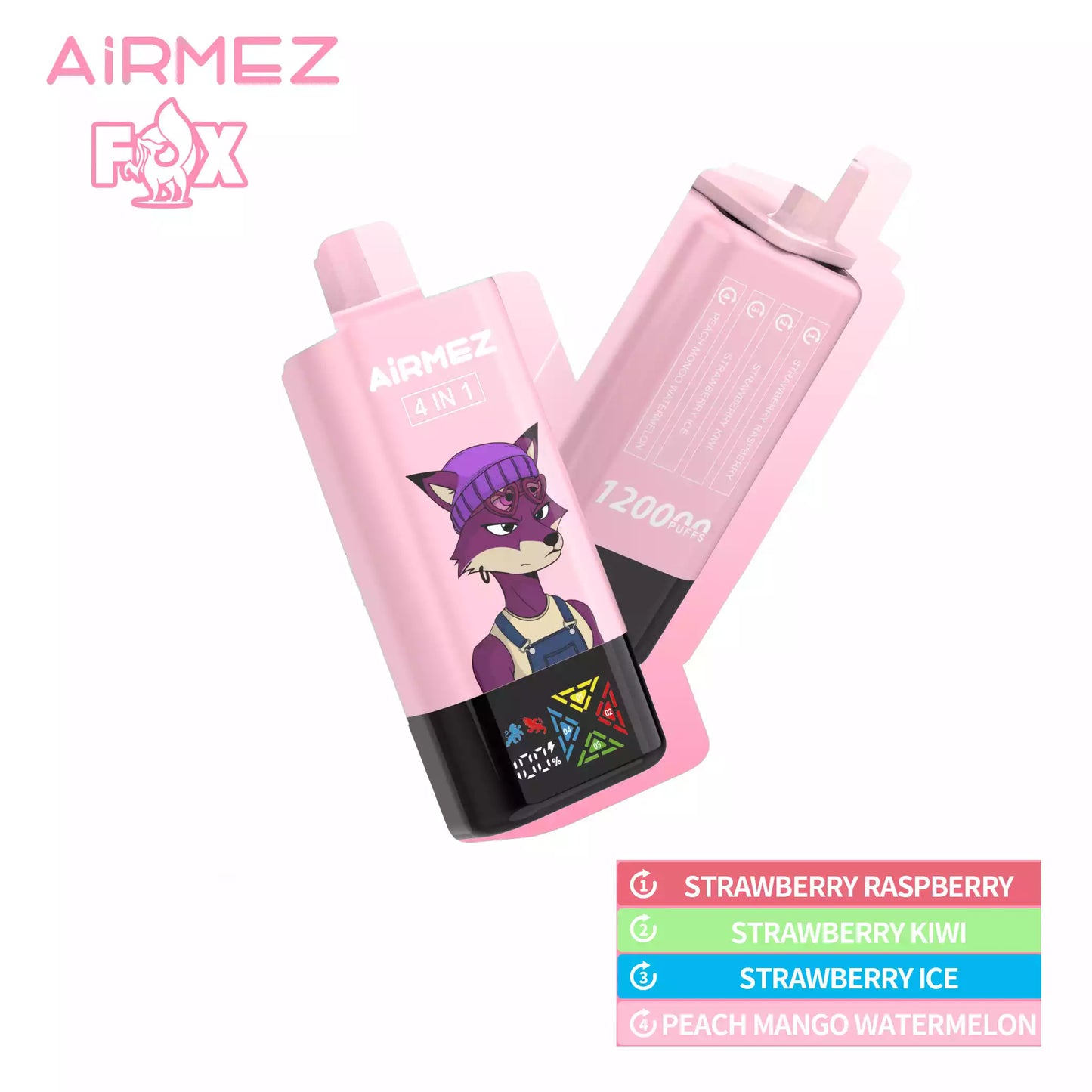 AIRMEZ FOX 120000 Puffs 4-IN-1 Tastes Disposable Vapes Wholesale