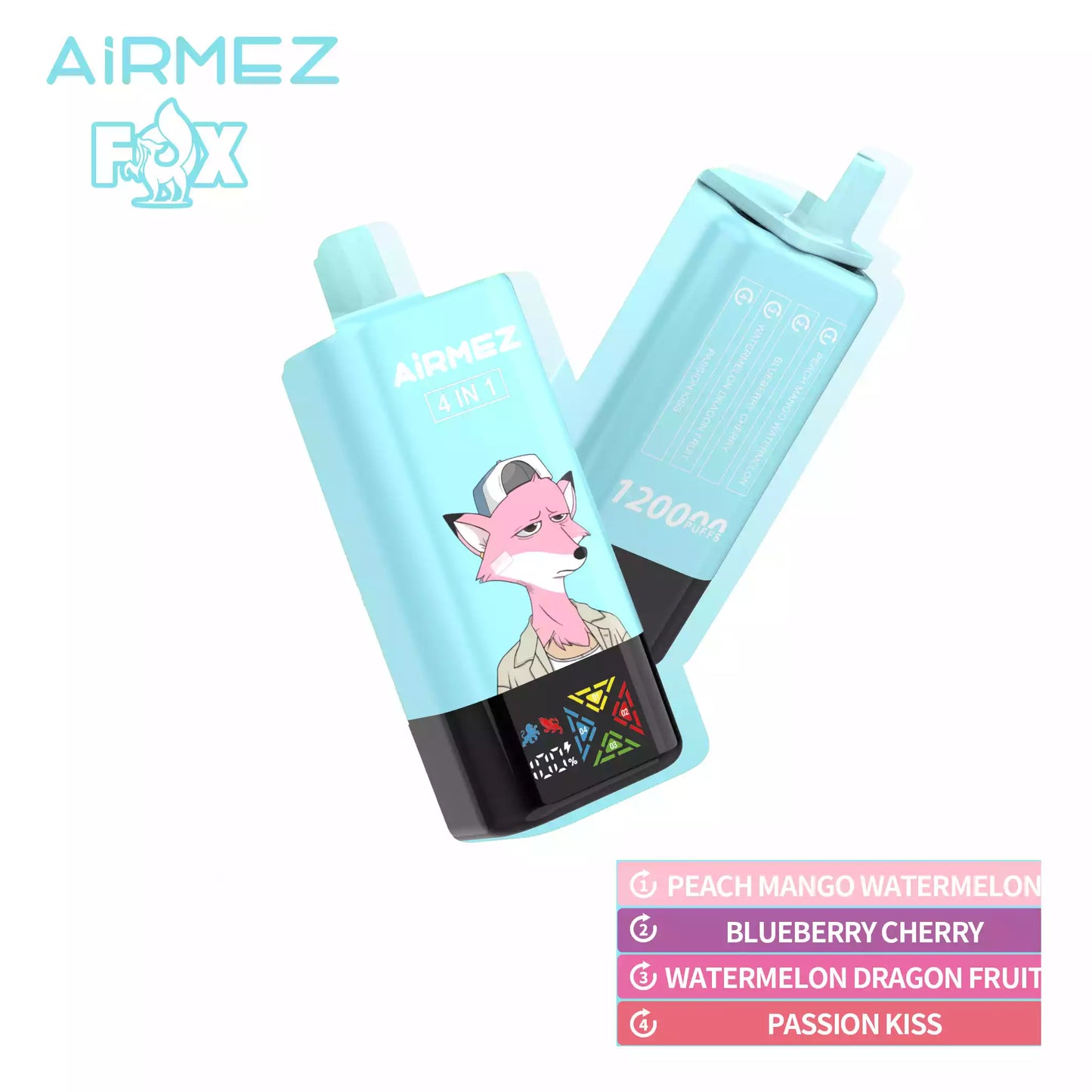 AIRMEZ FOX 120000 Puffs 4-IN-1 Tastes Disposable Vapes Wholesale