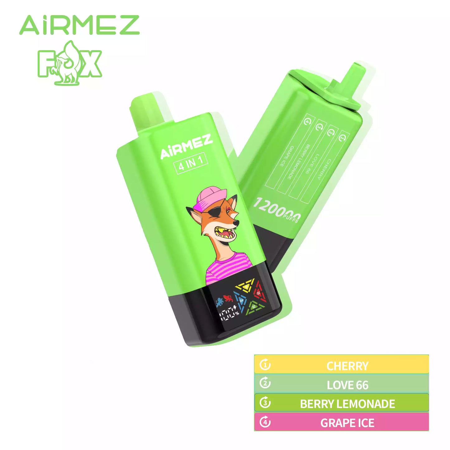 AIRMEZ FOX 120000 Puffs 4-IN-1 Tastes Disposable Vapes Wholesale