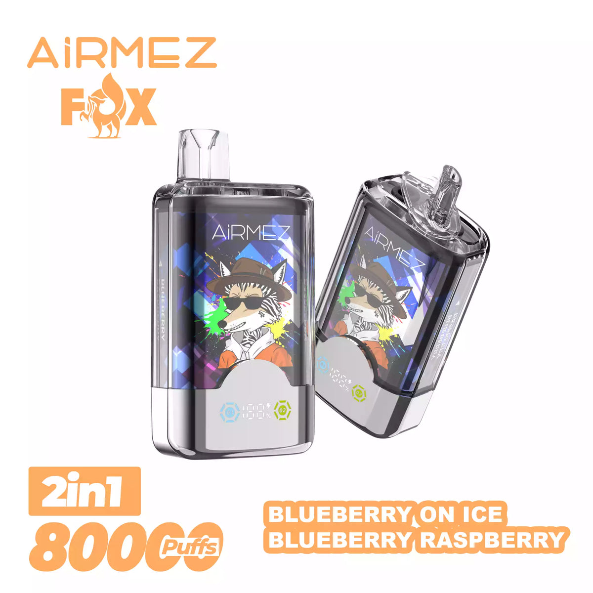 AIRMEZ FOX 80000 Puffs 2-IN-1 Taste Disposable Vapes Wholesale