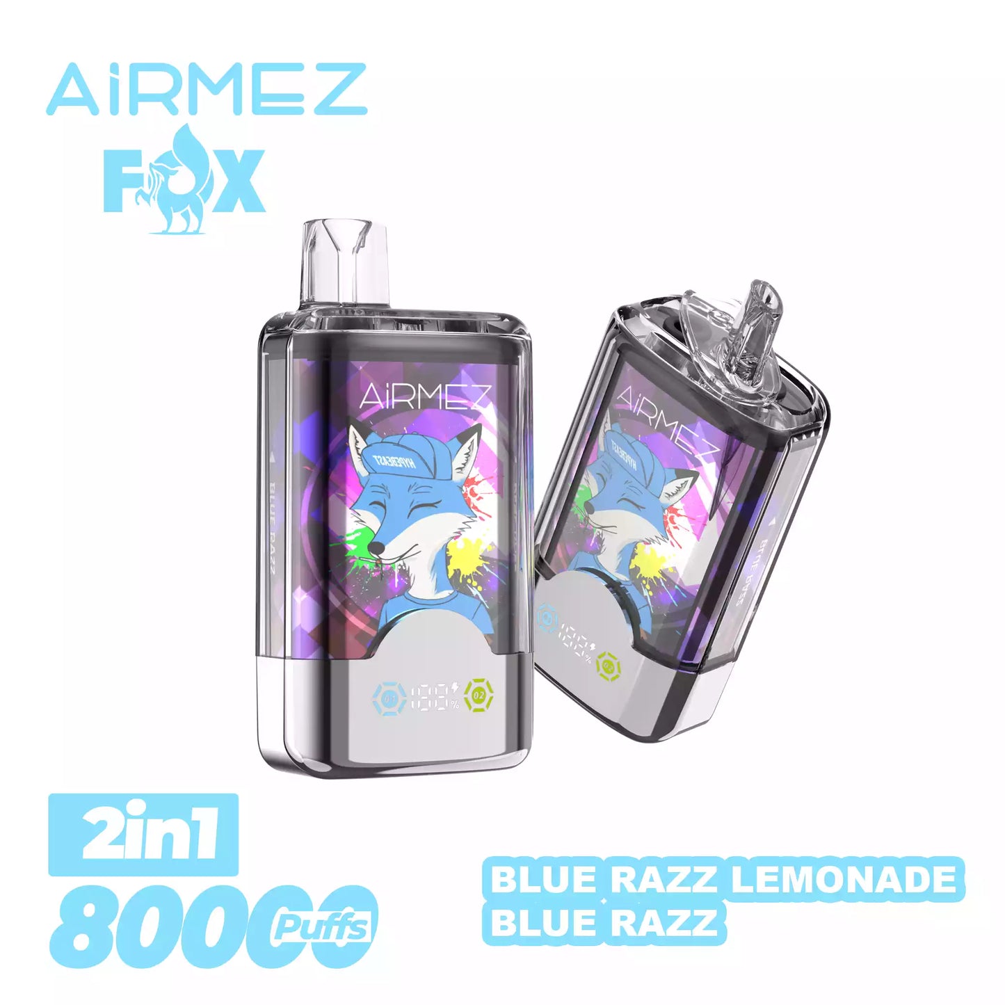 AIRMEZ FOX 80000 Puffs 2-IN-1 Taste Disposable Vapes Wholesale