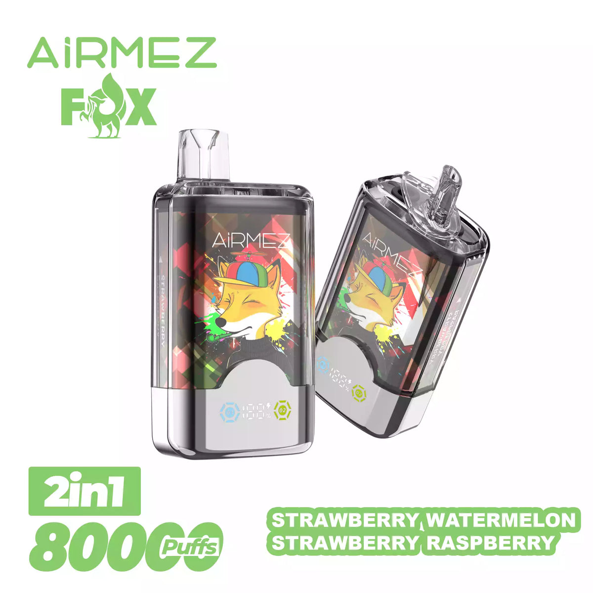 AIRMEZ FOX 80000 Puffs 2-IN-1 Taste Disposable Vapes Wholesale