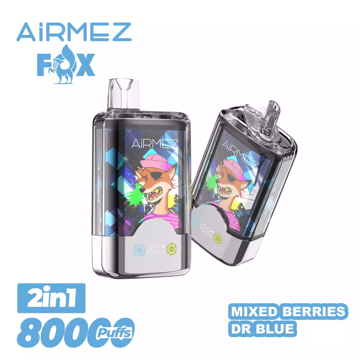 AIRMEZ FOX 80000 Puffs 2-IN-1 Taste Disposable Vapes Wholesale