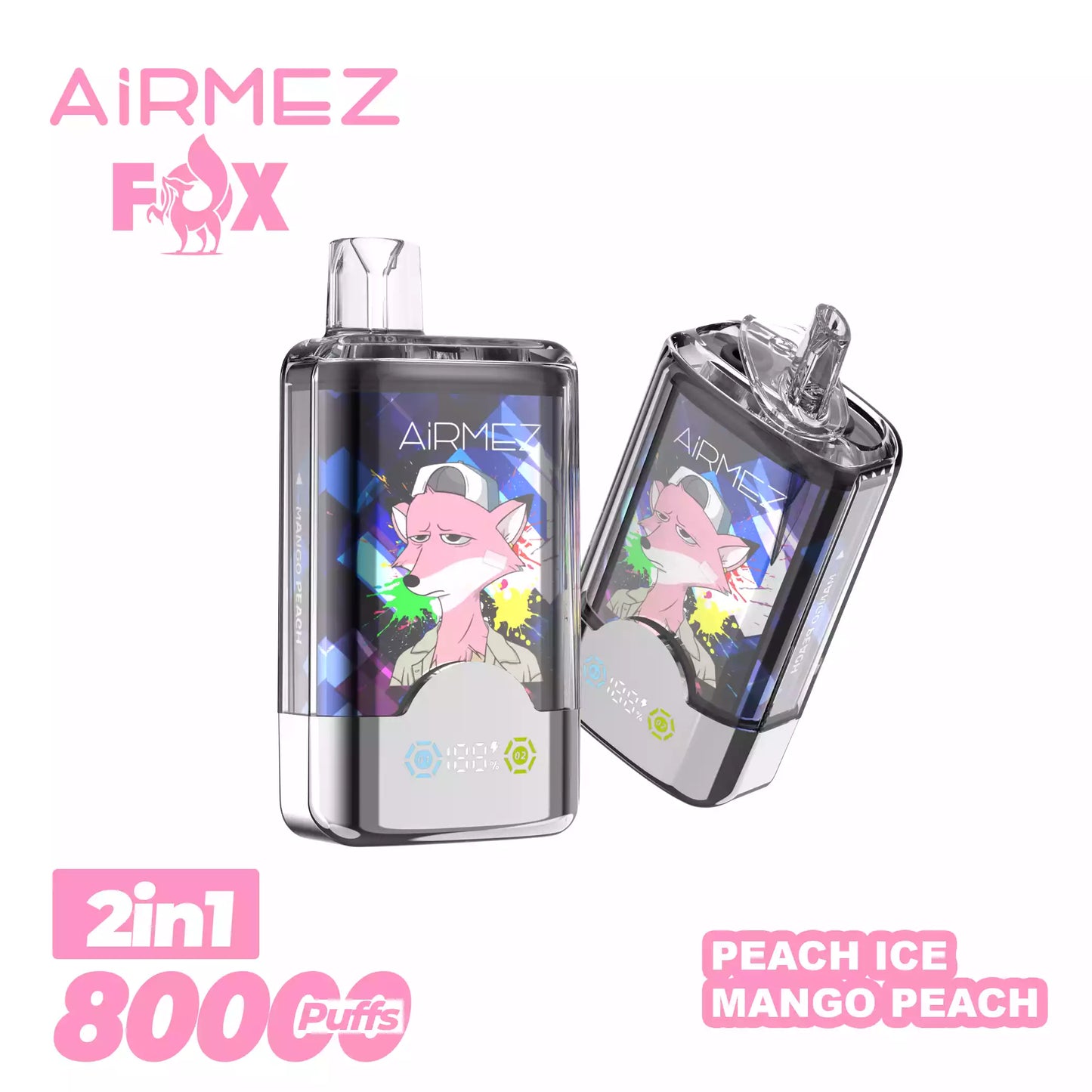 AIRMEZ FOX 80000 Puffs 2-IN-1 Taste Disposable Vapes Wholesale