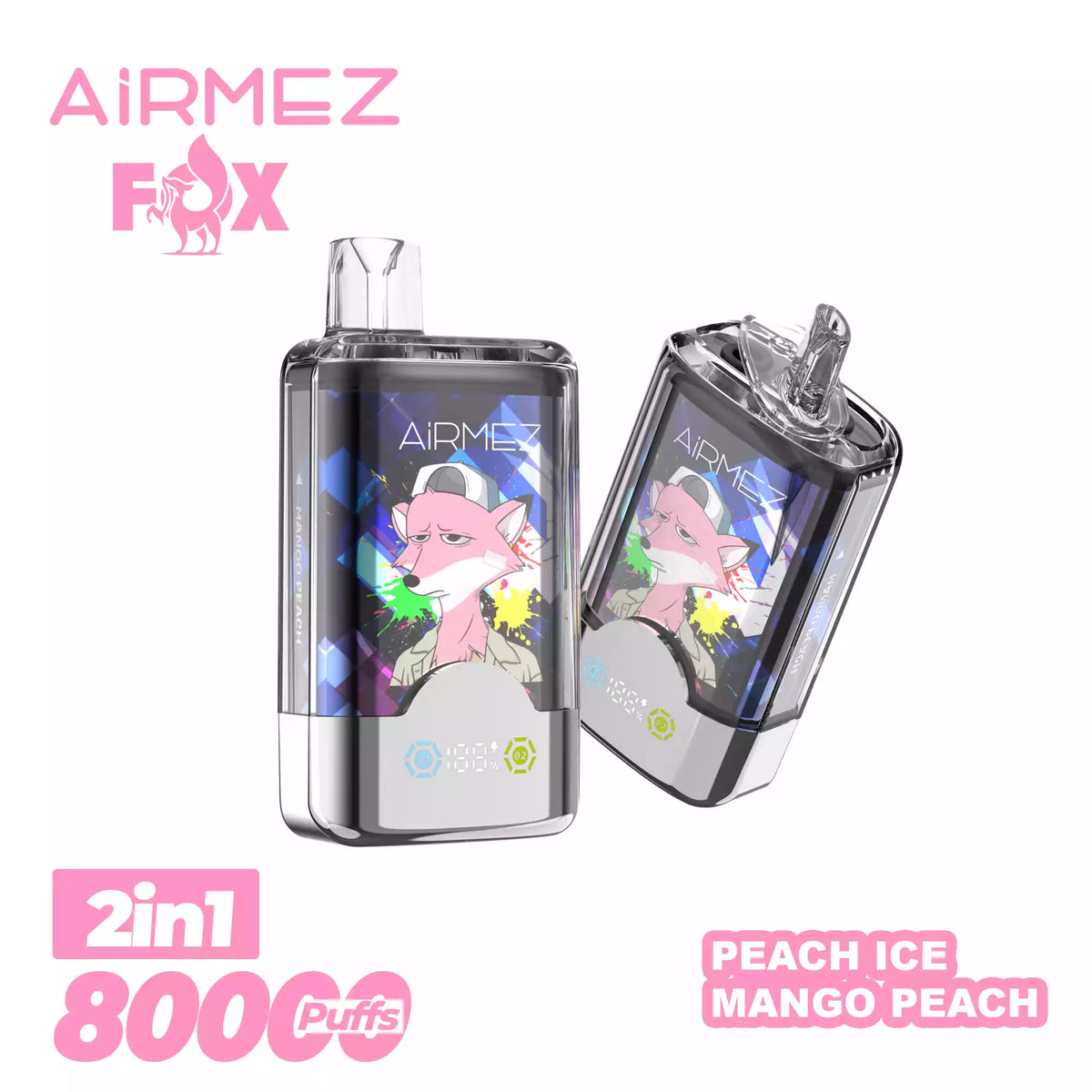 AIRMEZ FOX 80000 Puffs 2-IN-1 Taste Disposable Vapes Wholesale