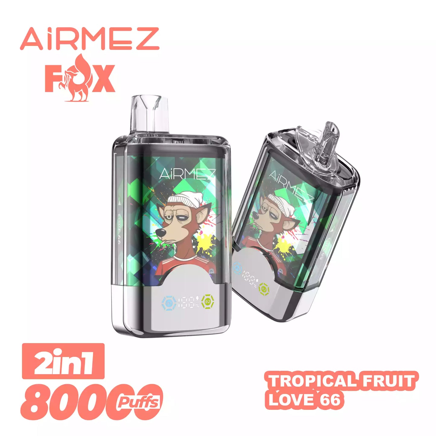 AIRMEZ FOX 80000 Puffs 2-IN-1 Taste Disposable Vapes Wholesale