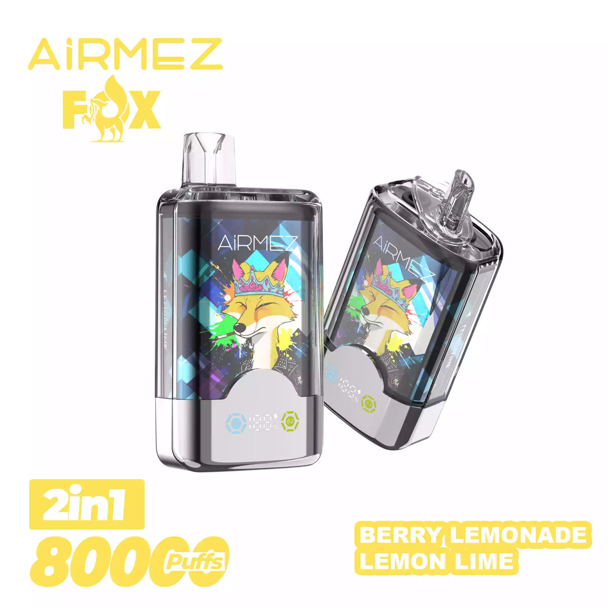 AIRMEZ FOX 80000 Puffs 2-IN-1 Taste Disposable Vapes Wholesale