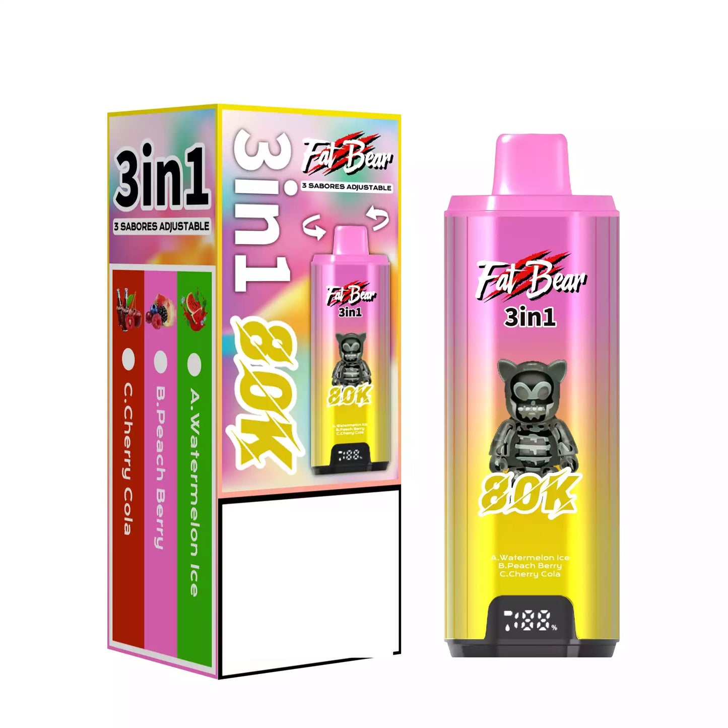 AIVONO AIM FAT BEAR 80000 PUFFS Triple Tastes Bulk Buy Rechargeable 80K Disposable Vapes Wholesale