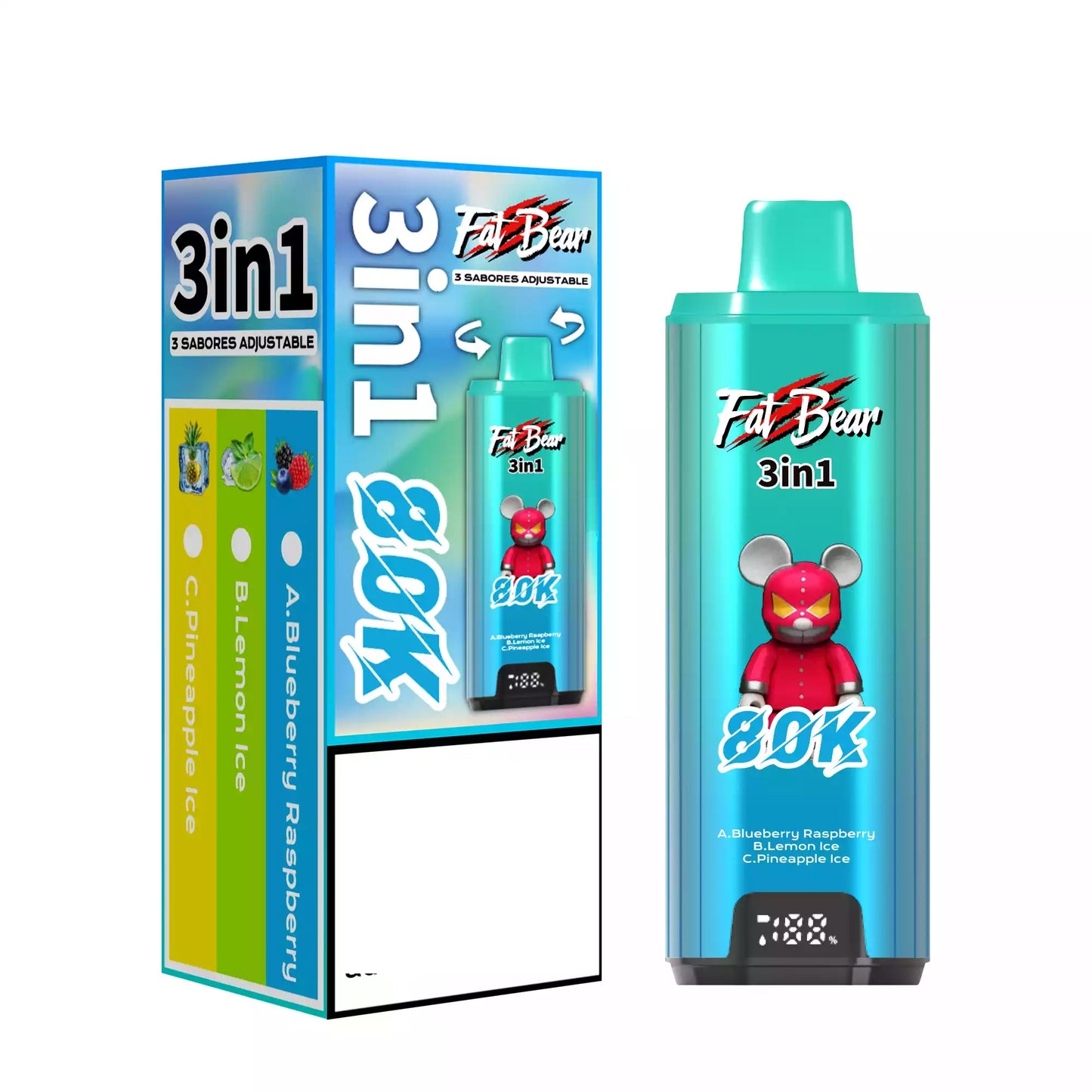 AIVONO AIM FAT BEAR 80000 PUFFS Triple Tastes Bulk Buy Rechargeable 80K Disposable Vapes Wholesale