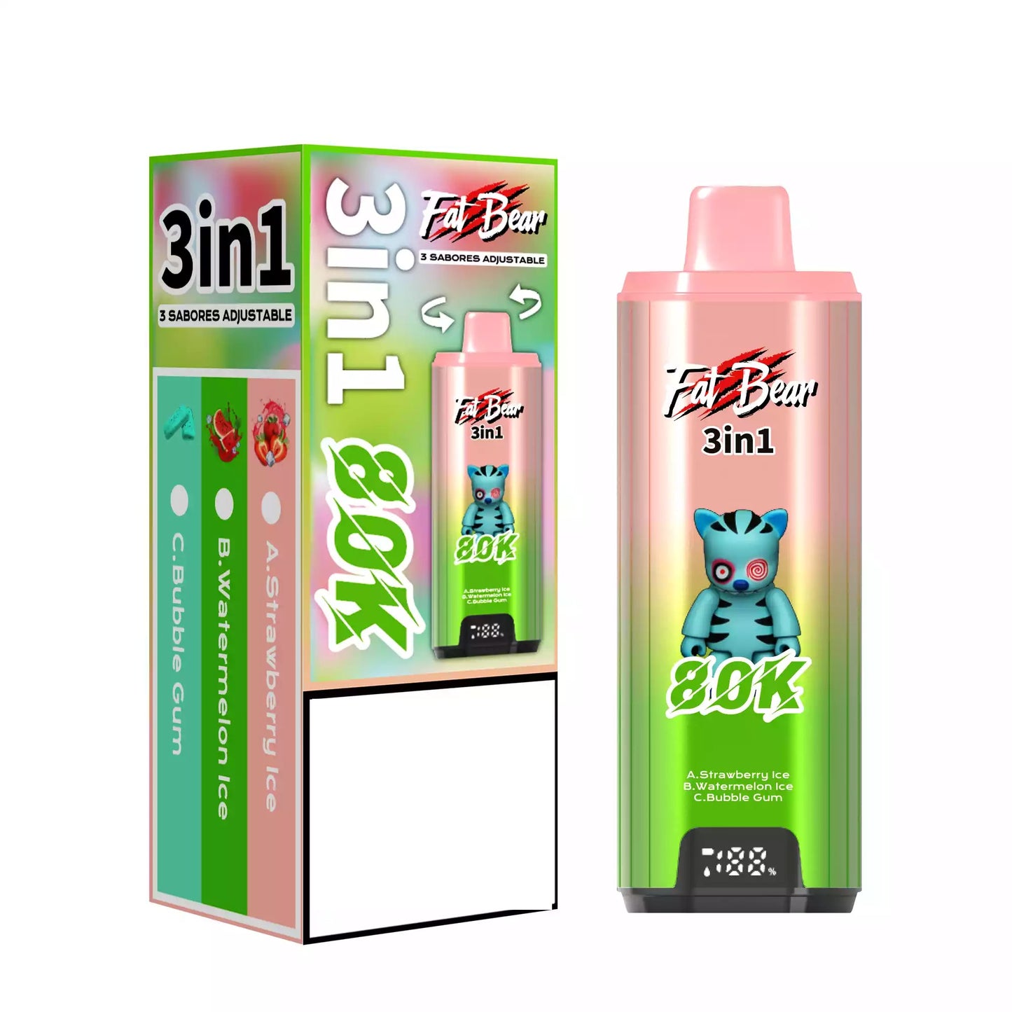AIVONO AIM FAT BEAR 80000 PUFFS Triple Tastes Bulk Buy Rechargeable 80K Disposable Vapes Wholesale