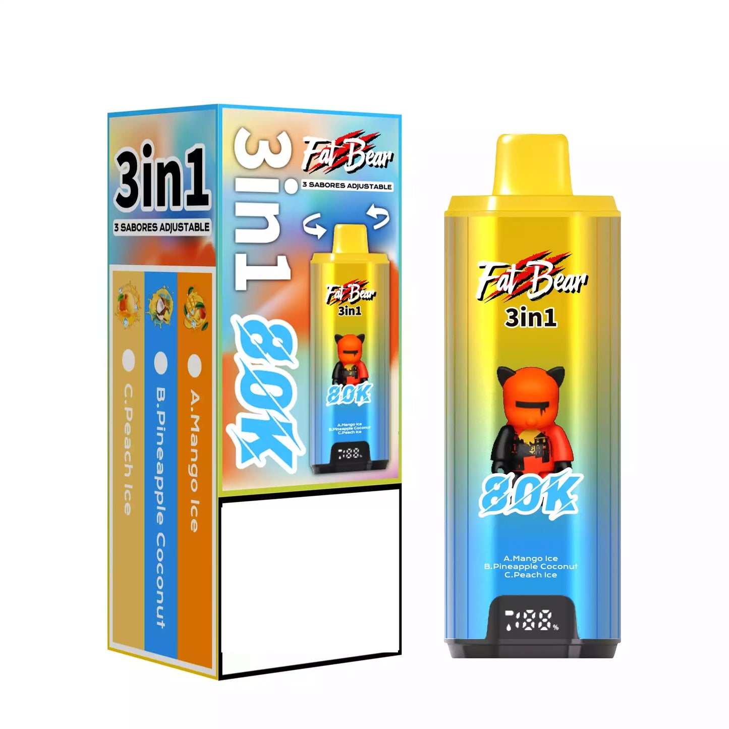 AIVONO AIM FAT BEAR 80000 PUFFS Triple Tastes Bulk Buy Rechargeable 80K Disposable Vapes Wholesale