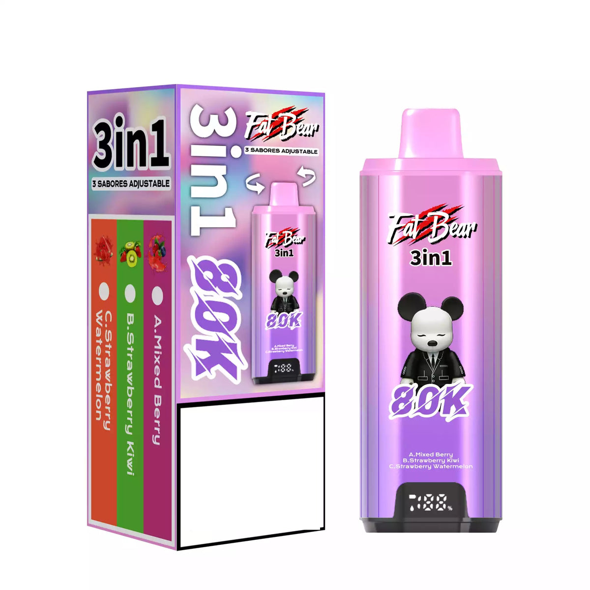 AIVONO AIM FAT BEAR 80000 PUFFS Triple Tastes Bulk Buy Rechargeable 80K Disposable Vapes Wholesale