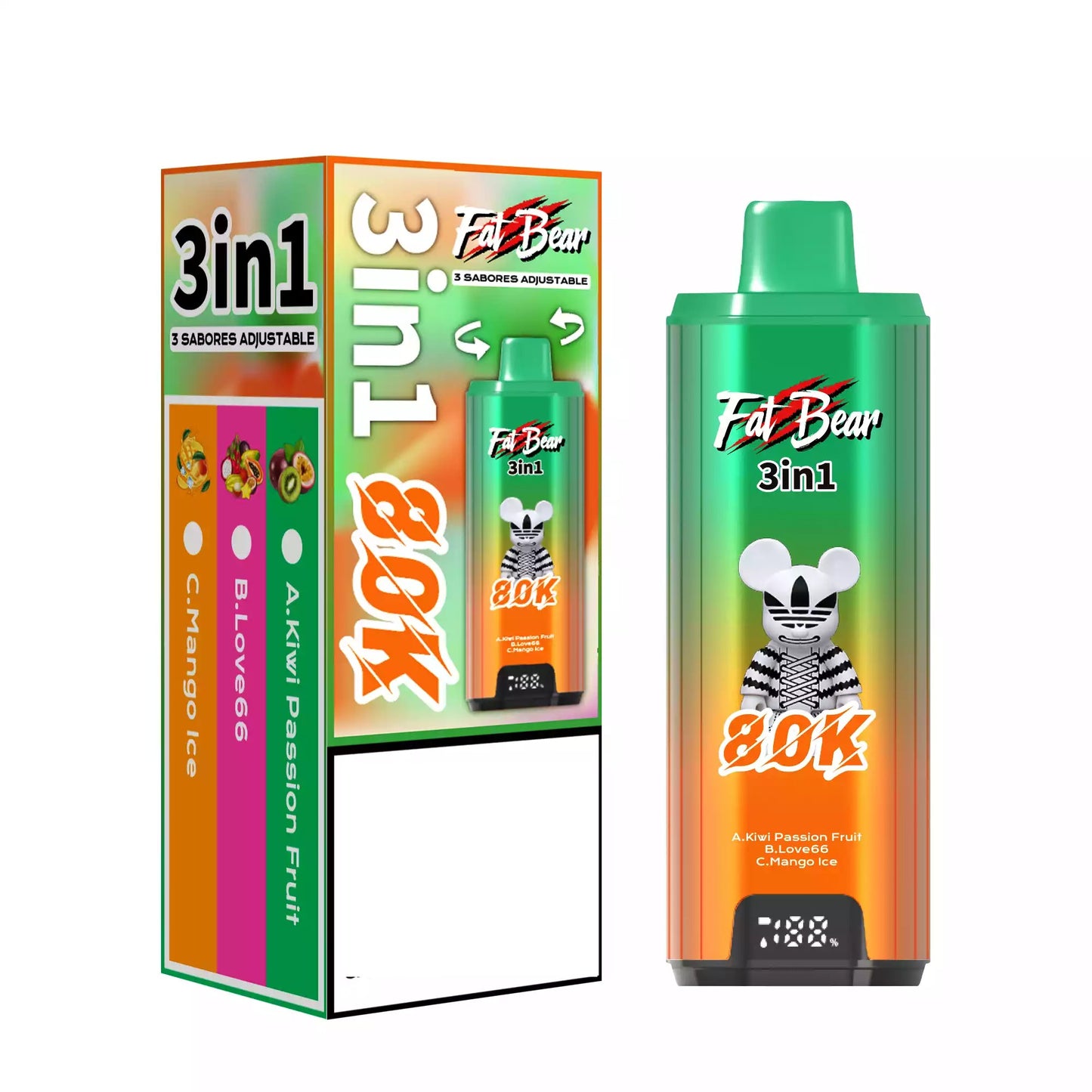 AIVONO AIM FAT BEAR 80000 PUFFS Triple Tastes Bulk Buy Rechargeable 80K Disposable Vapes Wholesale