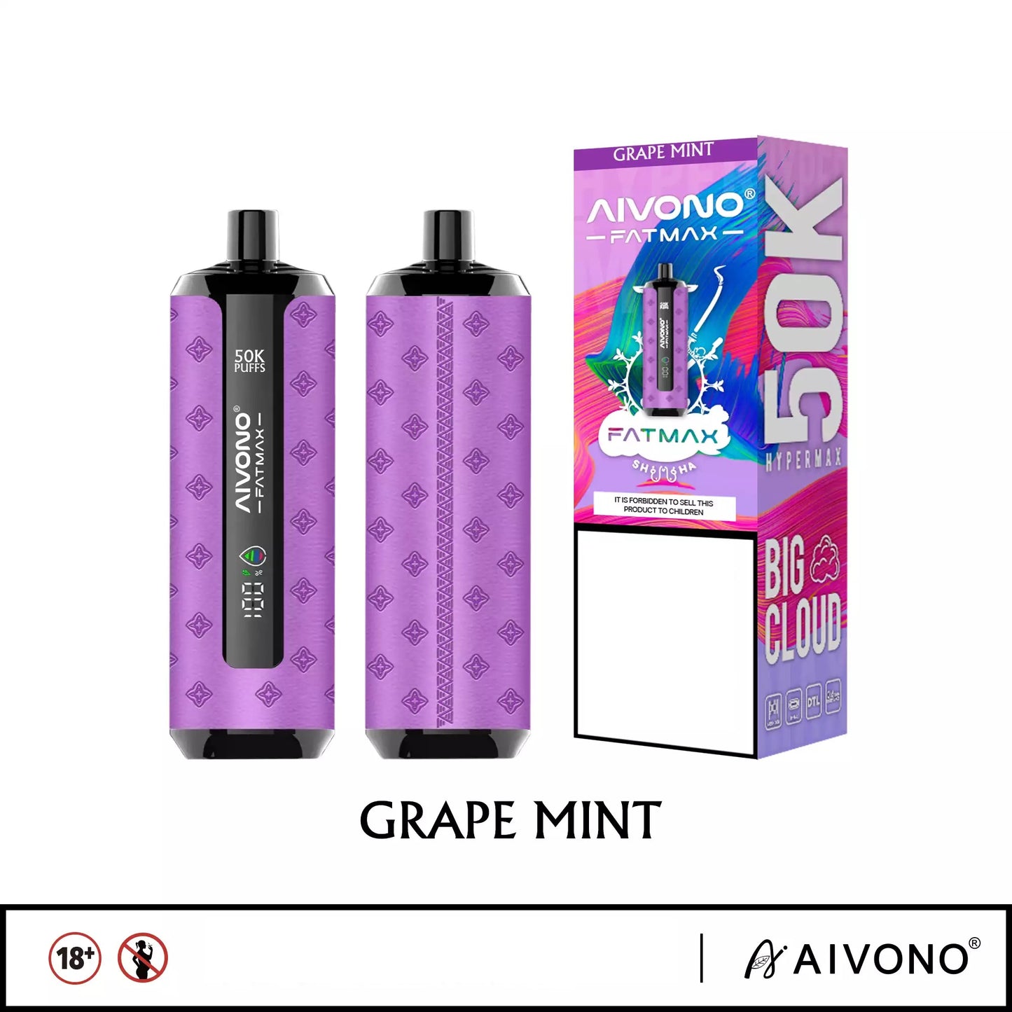 AIVONO AIM FATMAX 50000 Puffs Disposable Vapes 10 Tastes Wholesale