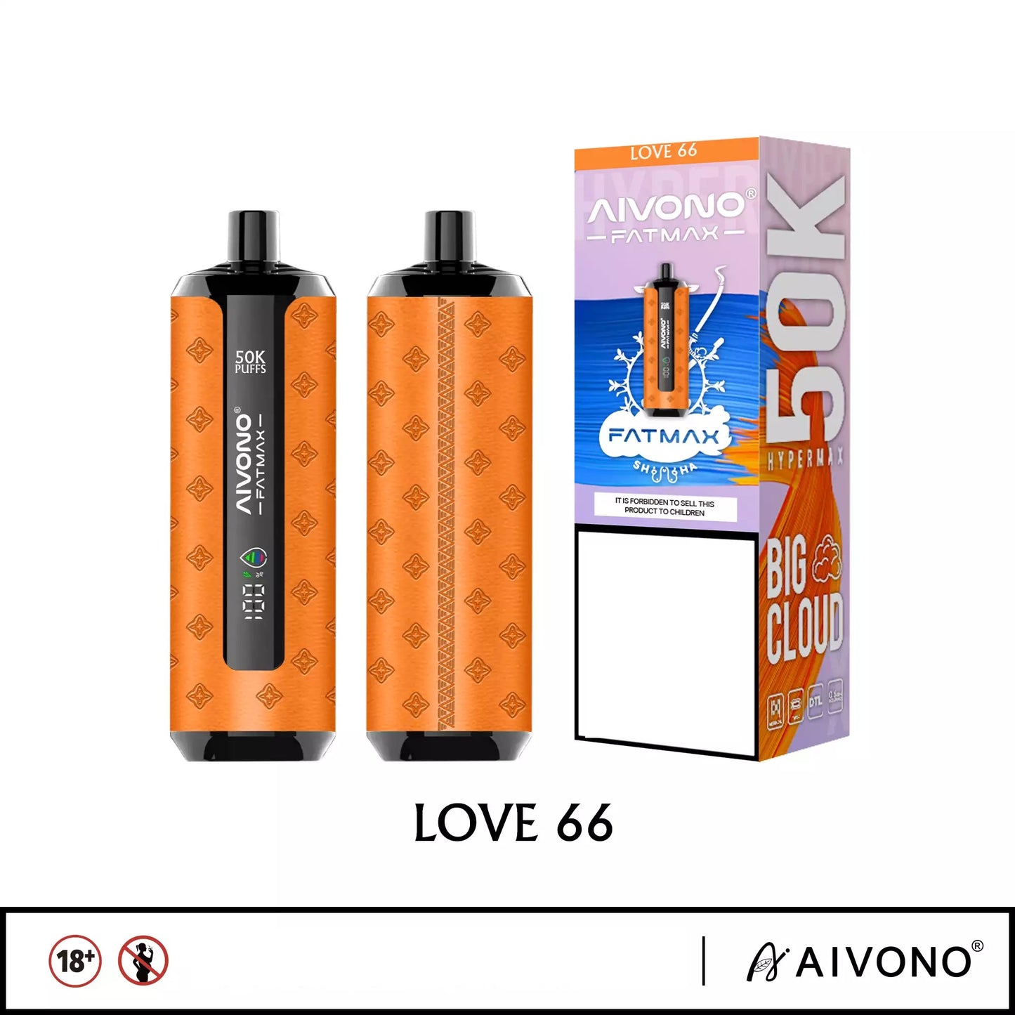 AIVONO AIM FATMAX 50000 Puffs Disposable Vapes 10 Tastes Wholesale