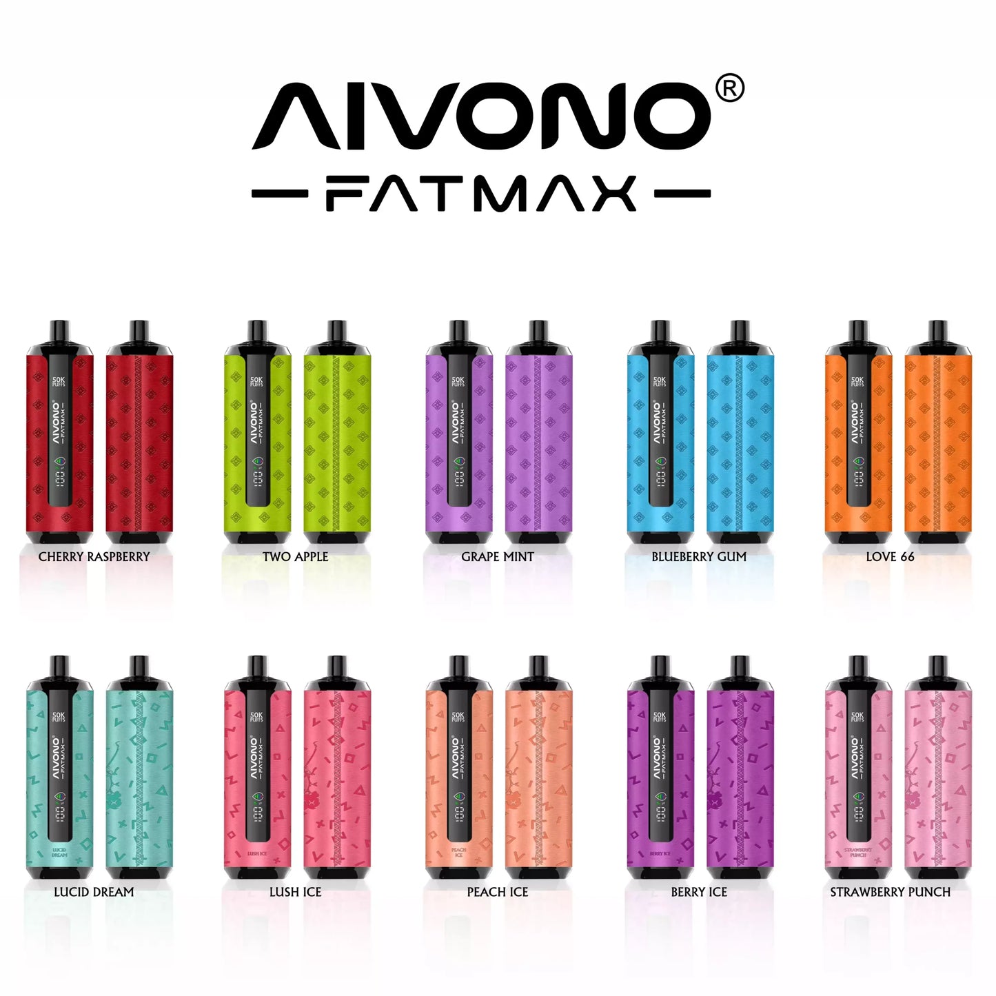 AIVONO AIM FATMAX 50000 Puffs Disposable Vapes 10 Tastes Wholesale