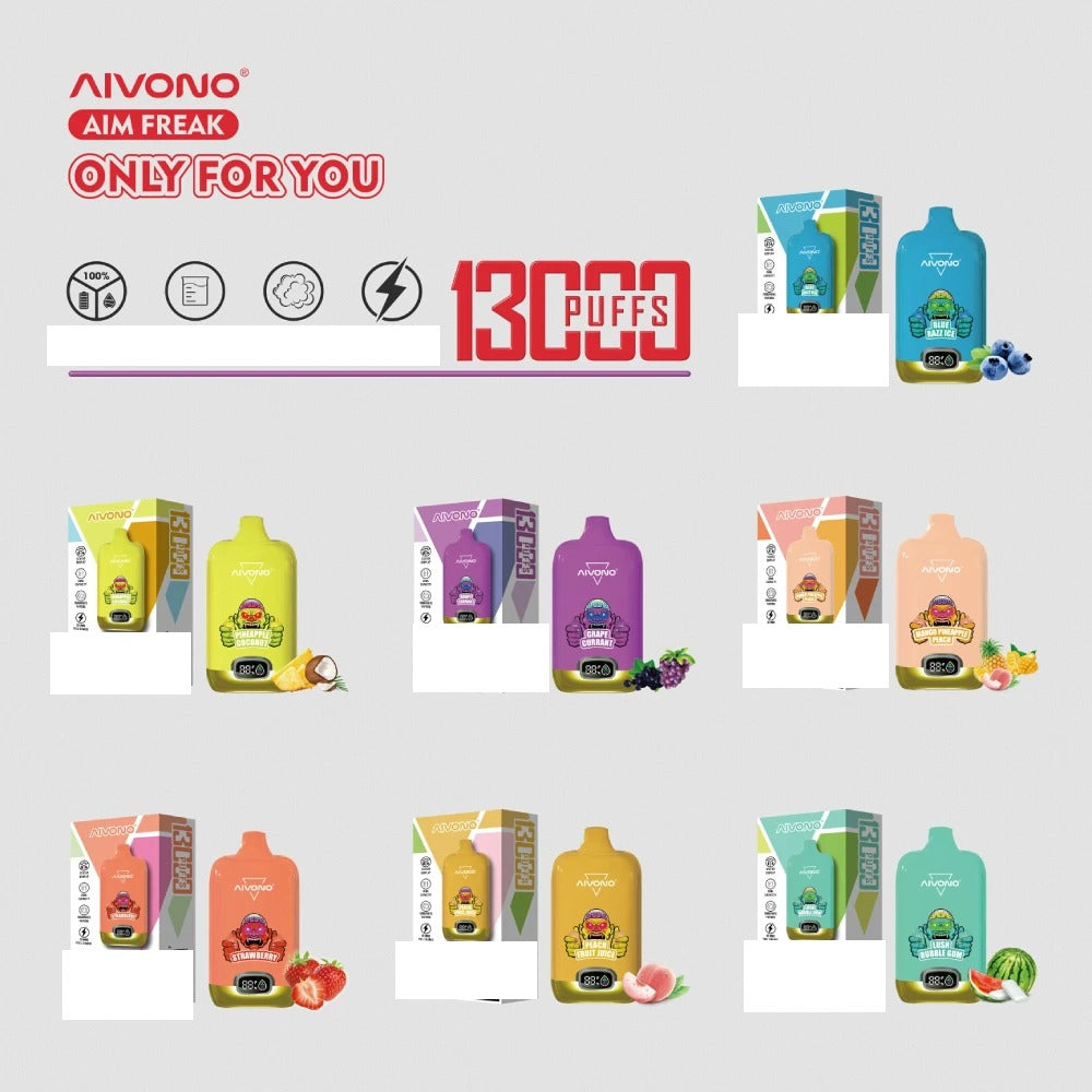 AIVONO AIM FREAK 13000 Puffs Digital Screen Bulk Buy Rechargeable Disposable Vapes Wholesale