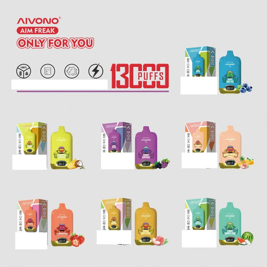 AIVONO AIM FREAK 13000 Puffs Digital Screen Bulk Buy Rechargeable Disposable Vapes Wholesale