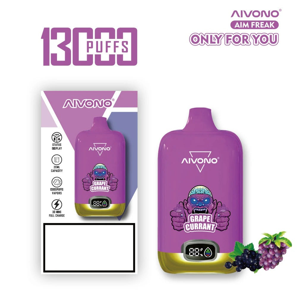 AIVONO AIM FREAK 13000 Puffs Digital Screen Bulk Buy Rechargeable Disposable Vapes Wholesale